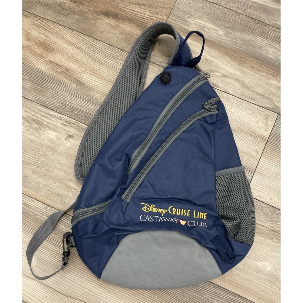 Disney Cruise Line Sling Bag Backpack Blue Gray Castaway Club Crossbody Bag
